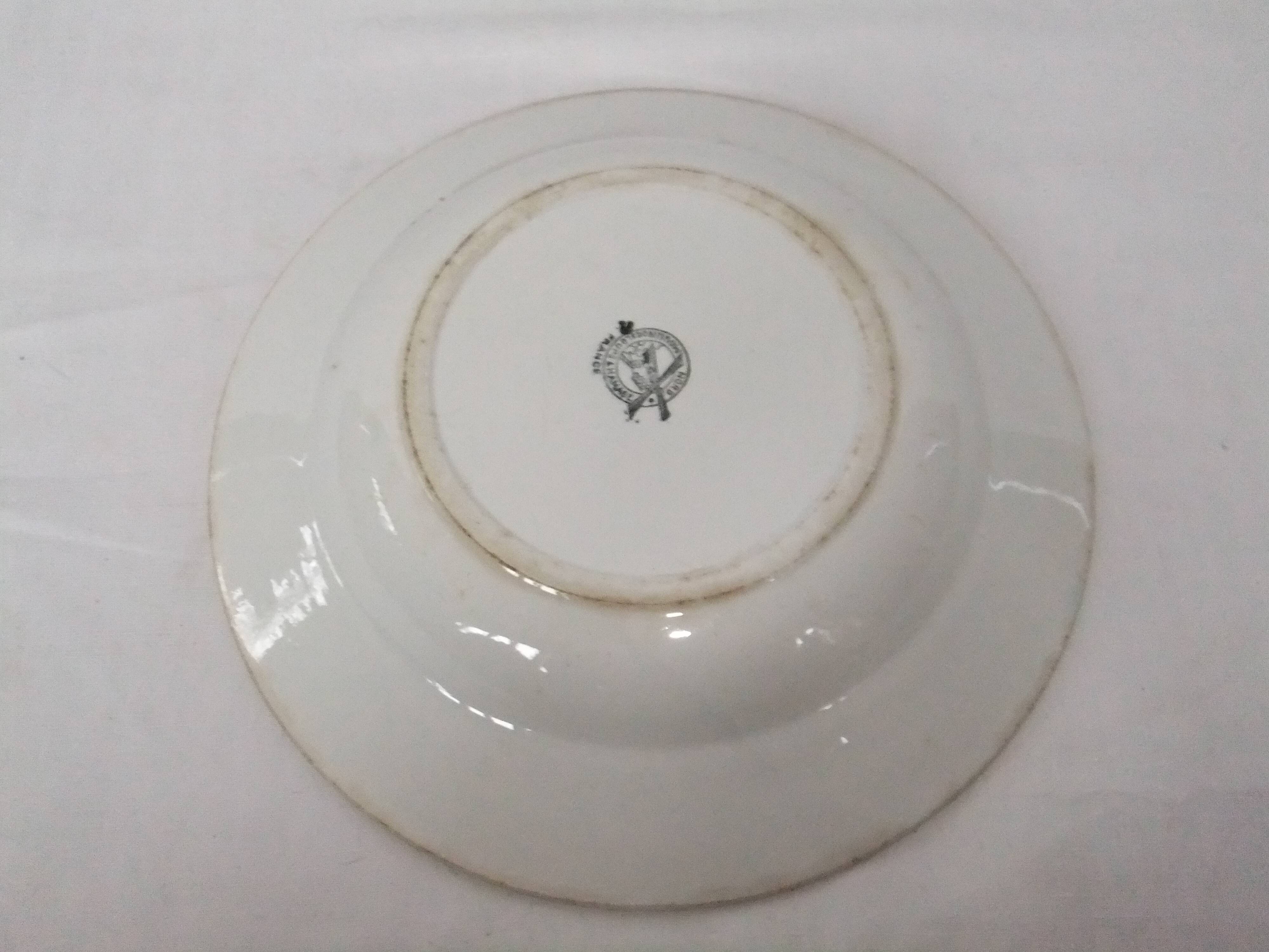 Old dish plate decor of rooster Moulin du Loups Hamage