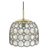 Iron and clear glass pendants by Limburg, Germany, 1960s.