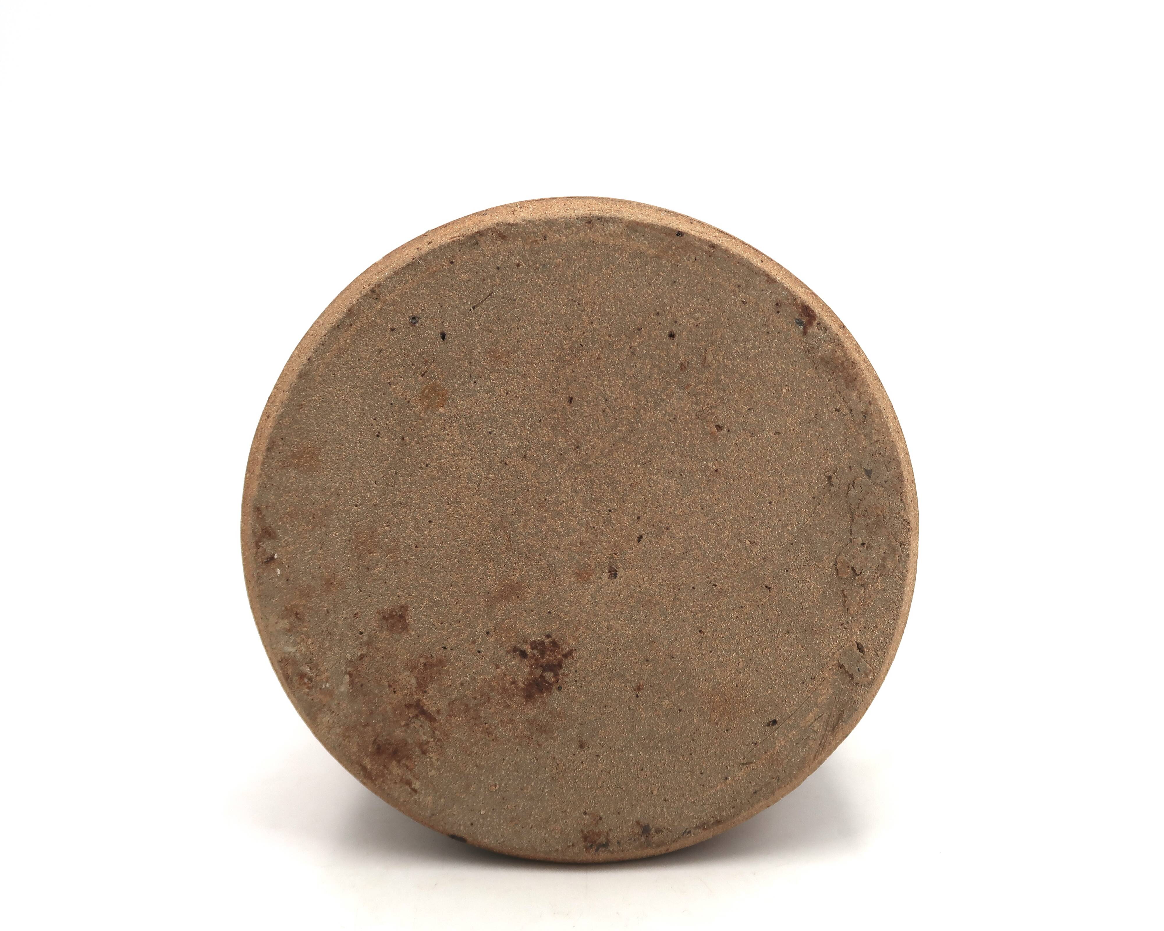 Stoneware teapot by Pierre Digan with bamboo handle, La Borne, 1960s