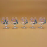 Hand-painted crystal flower balloon foot glasses