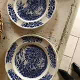 Lot of 9 plates - Chateau Motif - Porcelaine Pyro Blan