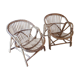 Paire de fauteuils en rotin vintage années 60