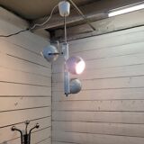 Vintage eyeball pendant chandelier with 3 lacquered reflectors