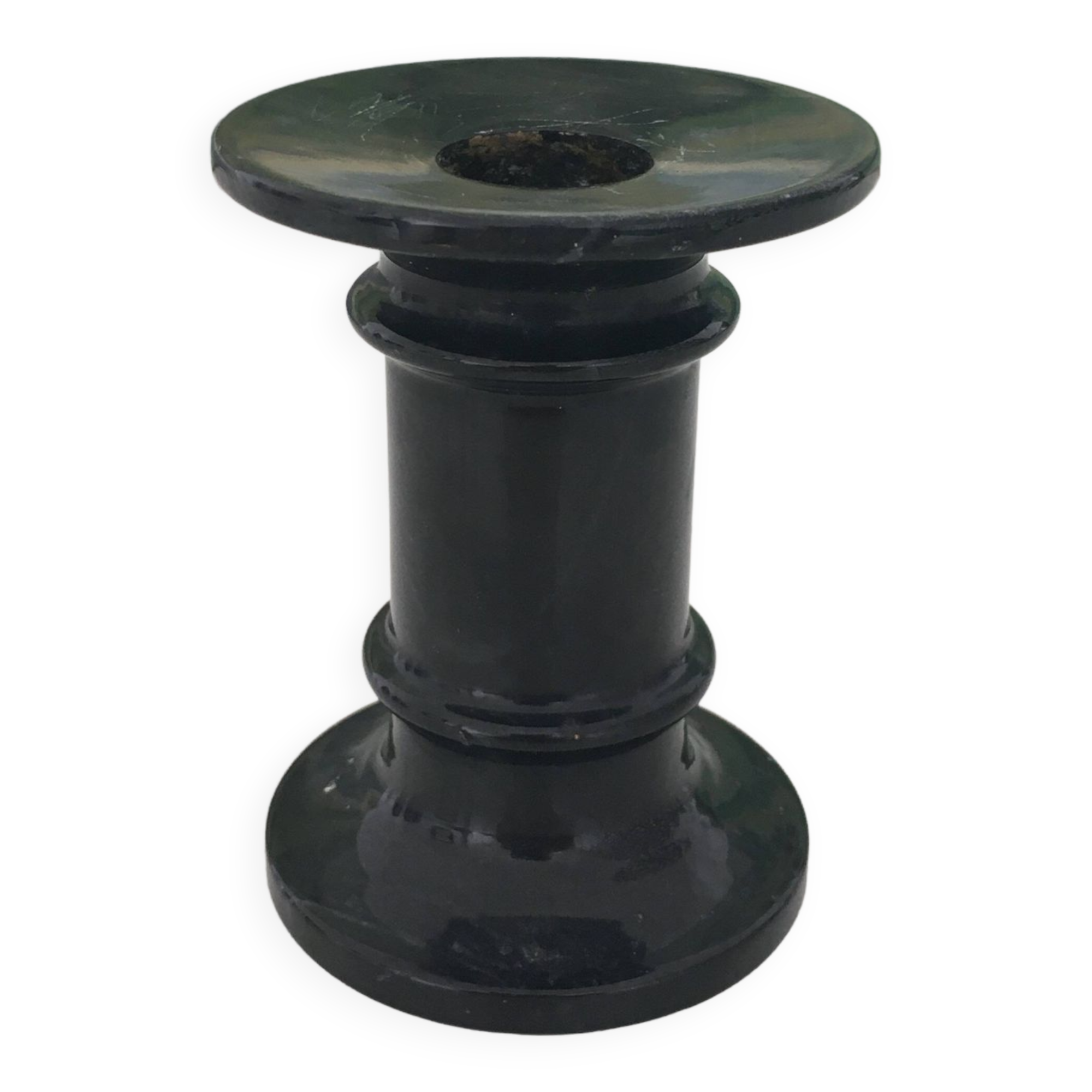 Small black marble candle holder