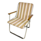 Vintage children's folding armchair in metal and striped canvas