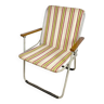 Vintage children's folding armchair in metal and striped canvas