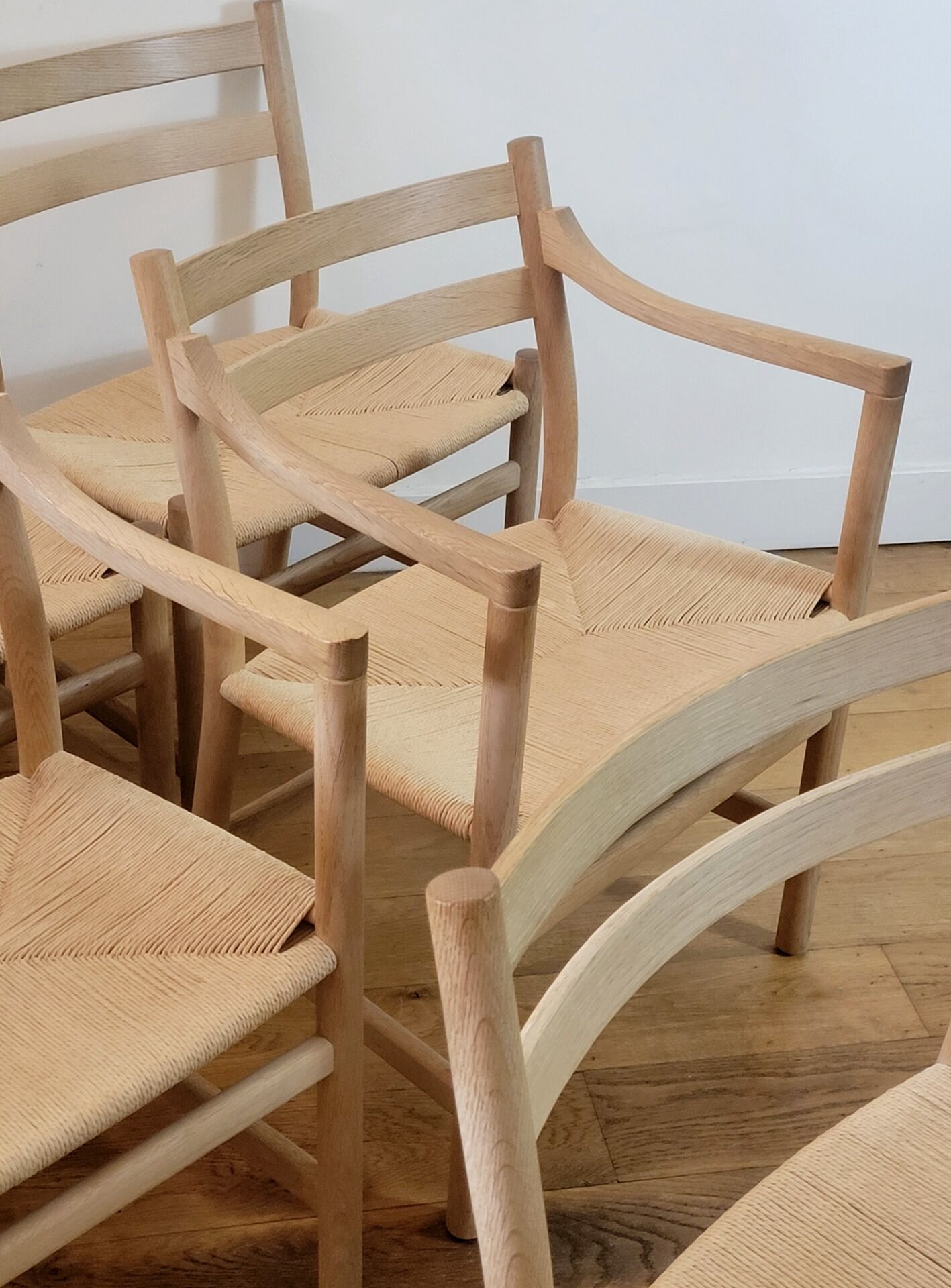 Ensemble de 6 chaises de salle à manger modèle CH46 et CH47 par Hans J. Wegner