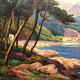 Manant Jean Baptiste peinture huile signée petit port de méditerrannée cote d'azur
