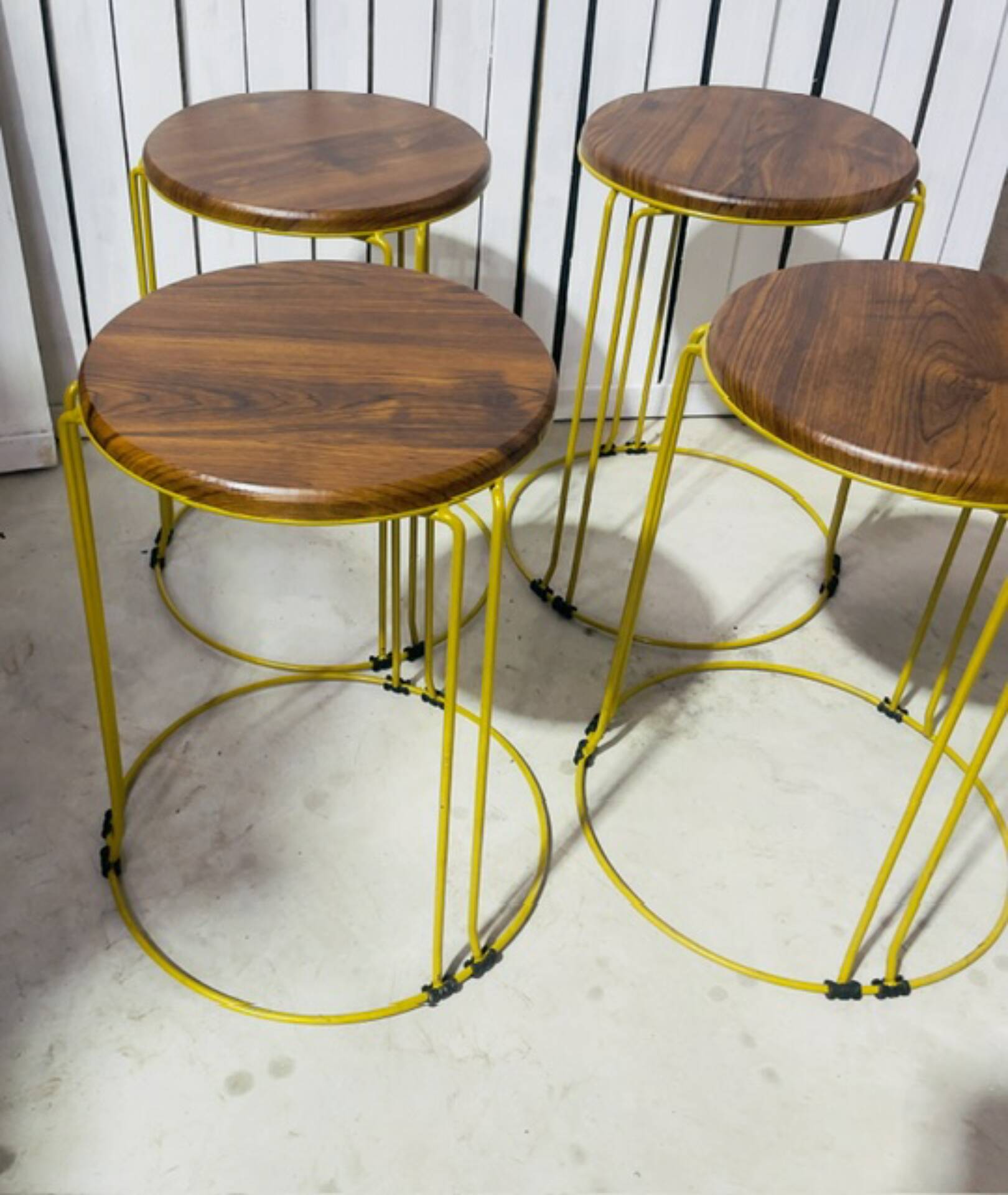 Set of 4 Hairpin Bar Stools Industrial Style