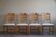 Set of 4 "Razorblade" high back chairs in oak & boucle, Henning Kjærnulf, 1960s