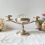 Candlestick spikes flowers silver metal goldsmith from France