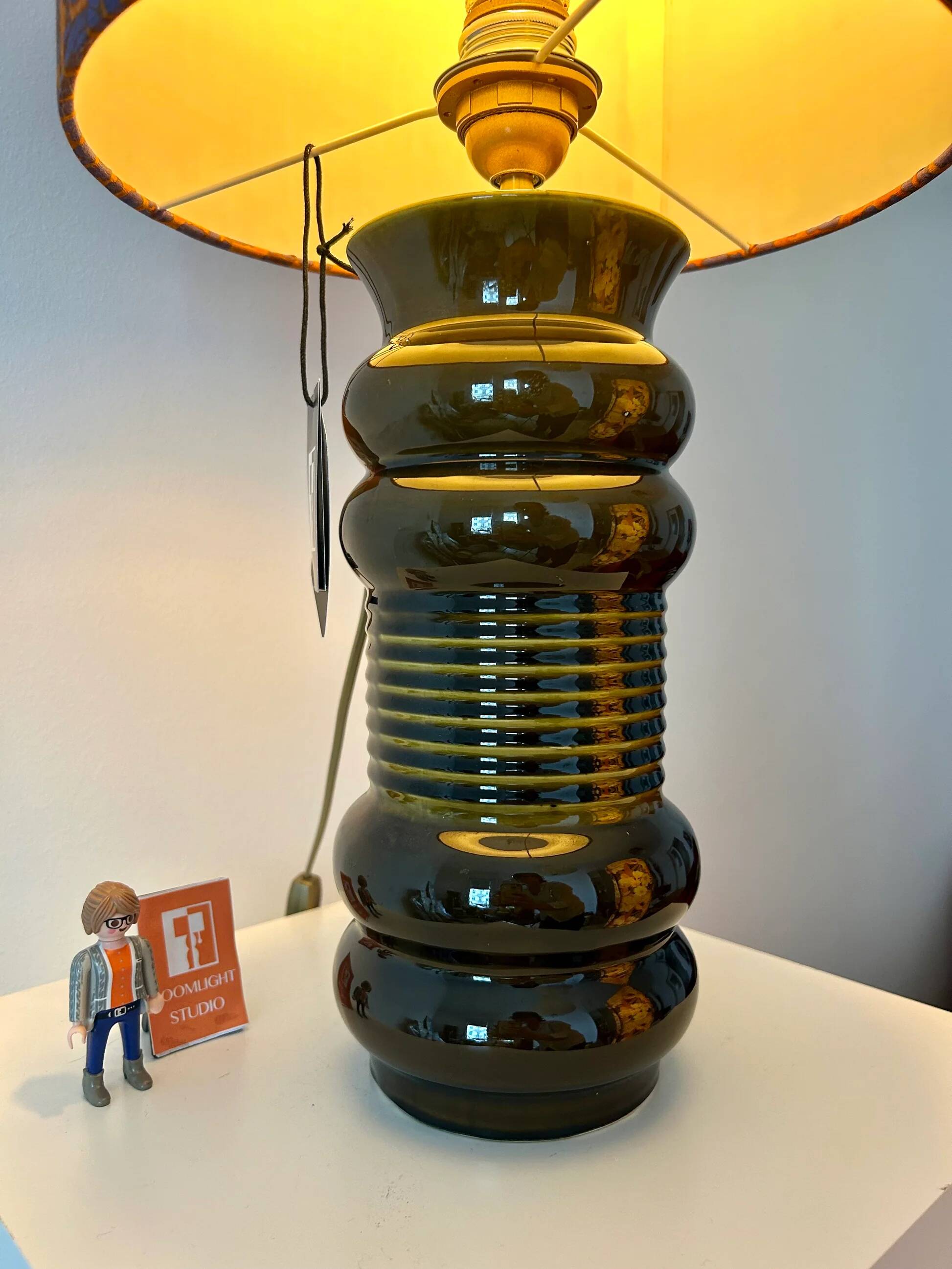 AK-Keramik: Olive lamp from a Mid Century vase