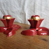 burgundy and gold candle holders