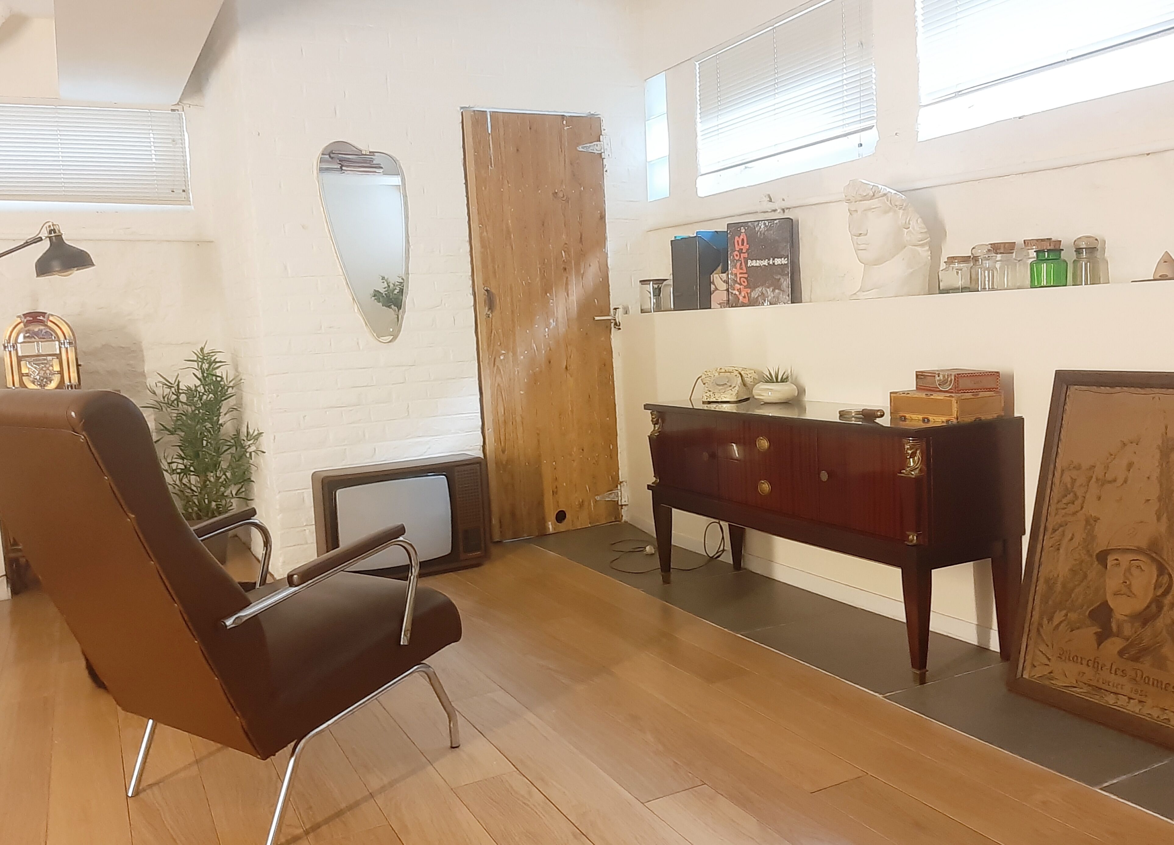 Mirror rear-view mirror 35x85cm