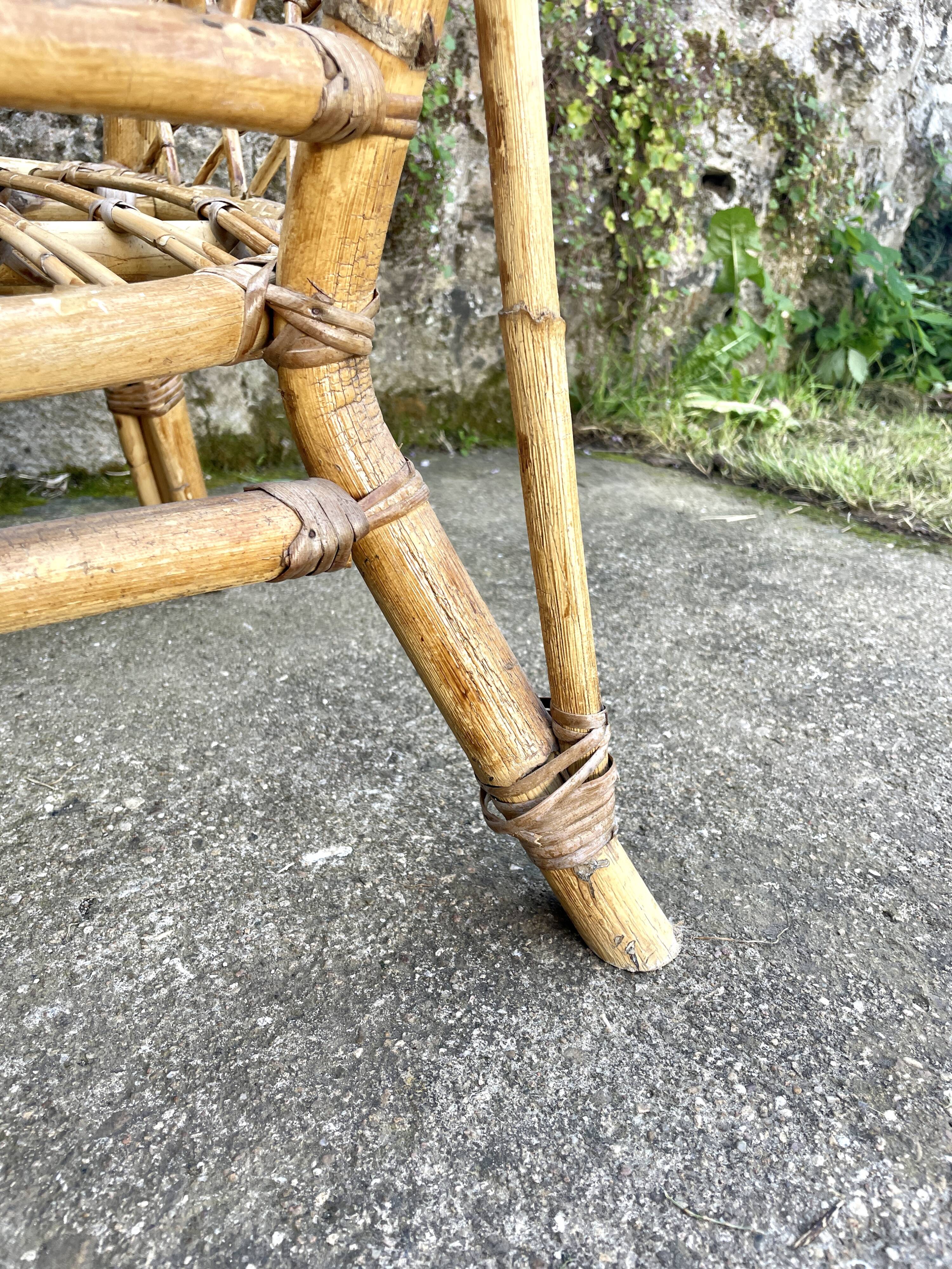 Woven rattan armchair, 1960