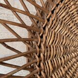 Miroir soleil osier vintage