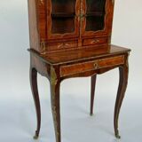 Meuble Napoléon III plaquage XIX eme style Louis XV bronze 2 portes tiroir