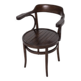 Fauteuil Bistrot Bois Courbé Style Thonet - Noyer Foncé - Vintage