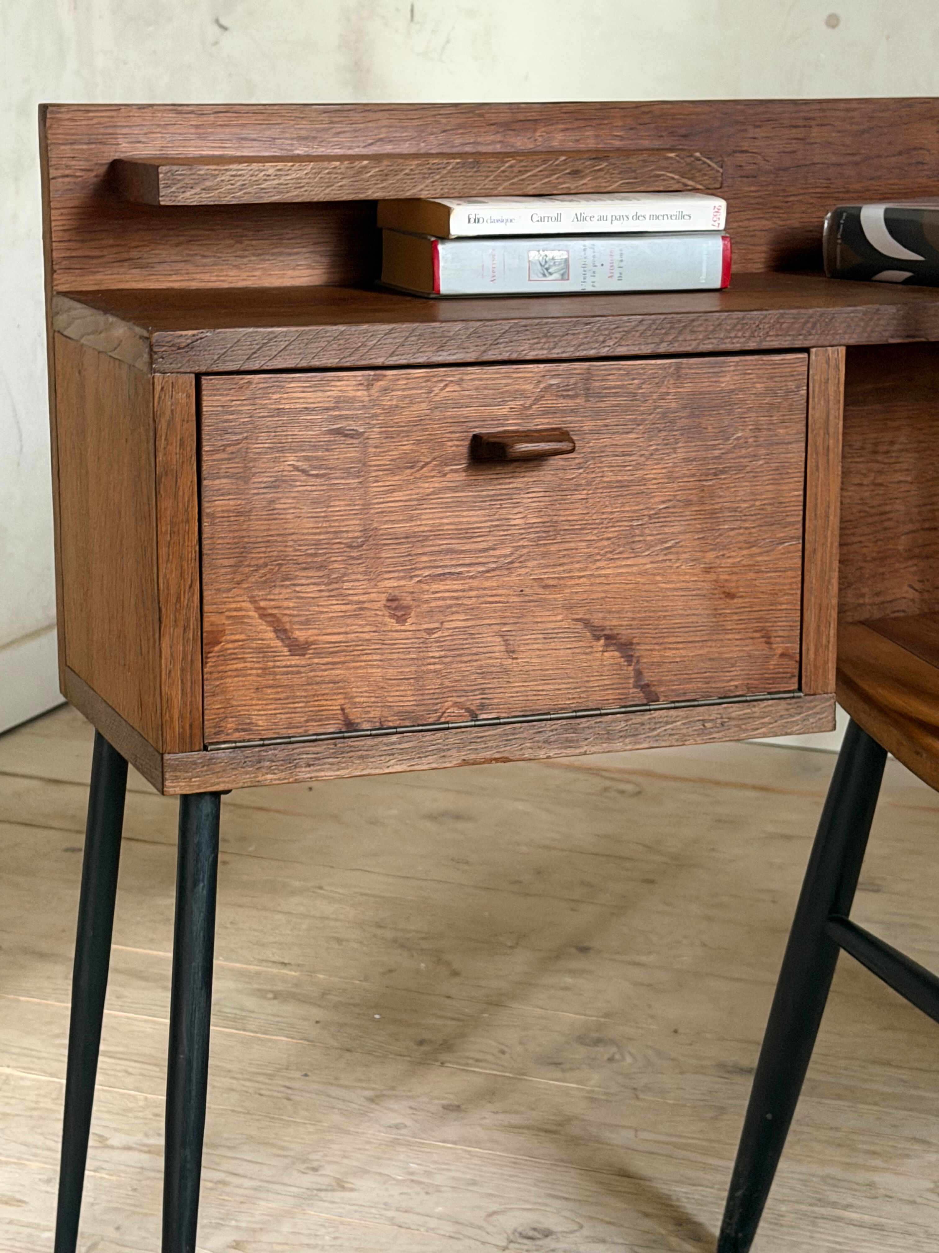 Vintage oak console desk