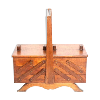 Wooden sewing cart