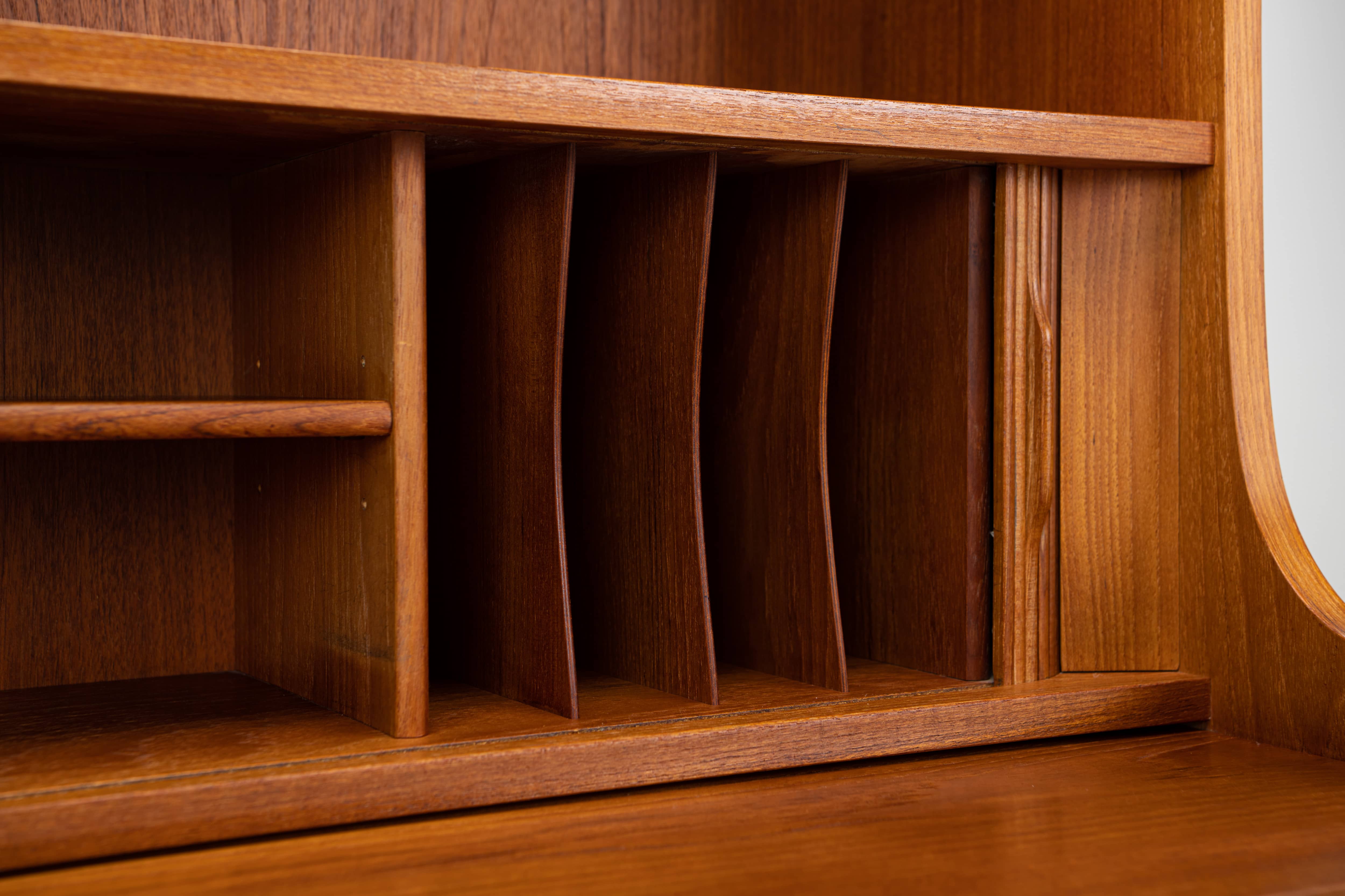 Bookcase secretary by Johannes Sorth for Nexø Møbelfabrik Bornholm, Denmark 1960s