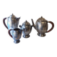 Tea and coffee service in silver-plated metal and wood from the 1930s Art Deco - Wine