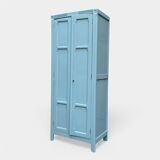 Armoire parisienne ancienne bleue grisée H154