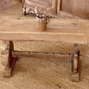 Ancient monastery coffee table in raw solid oak.