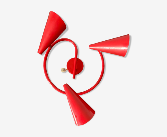 Applique ou plafonnier vintage rouge