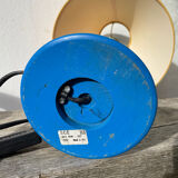 Blue and yellow turned wood lamp SCE 1990