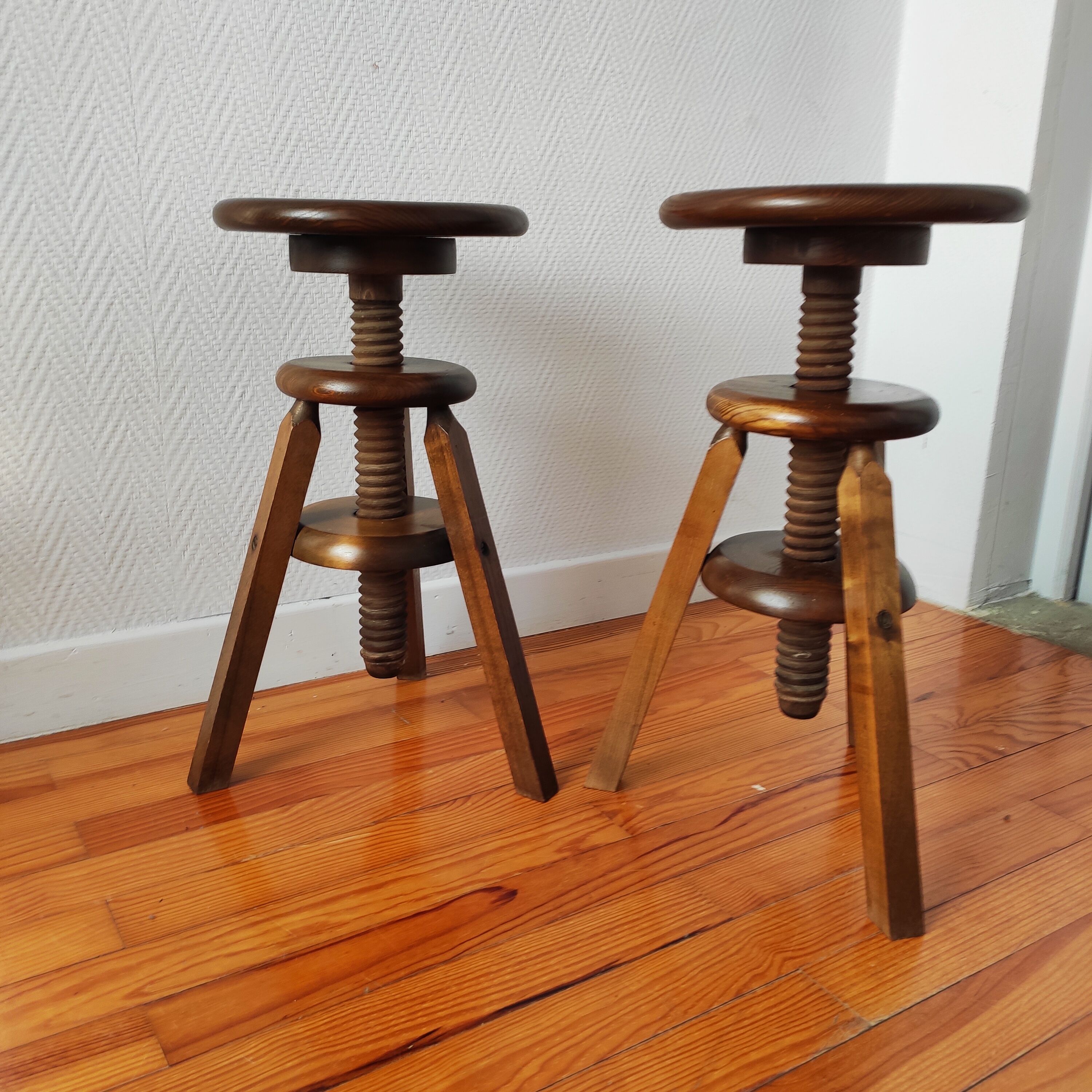 Old workshop screw stools