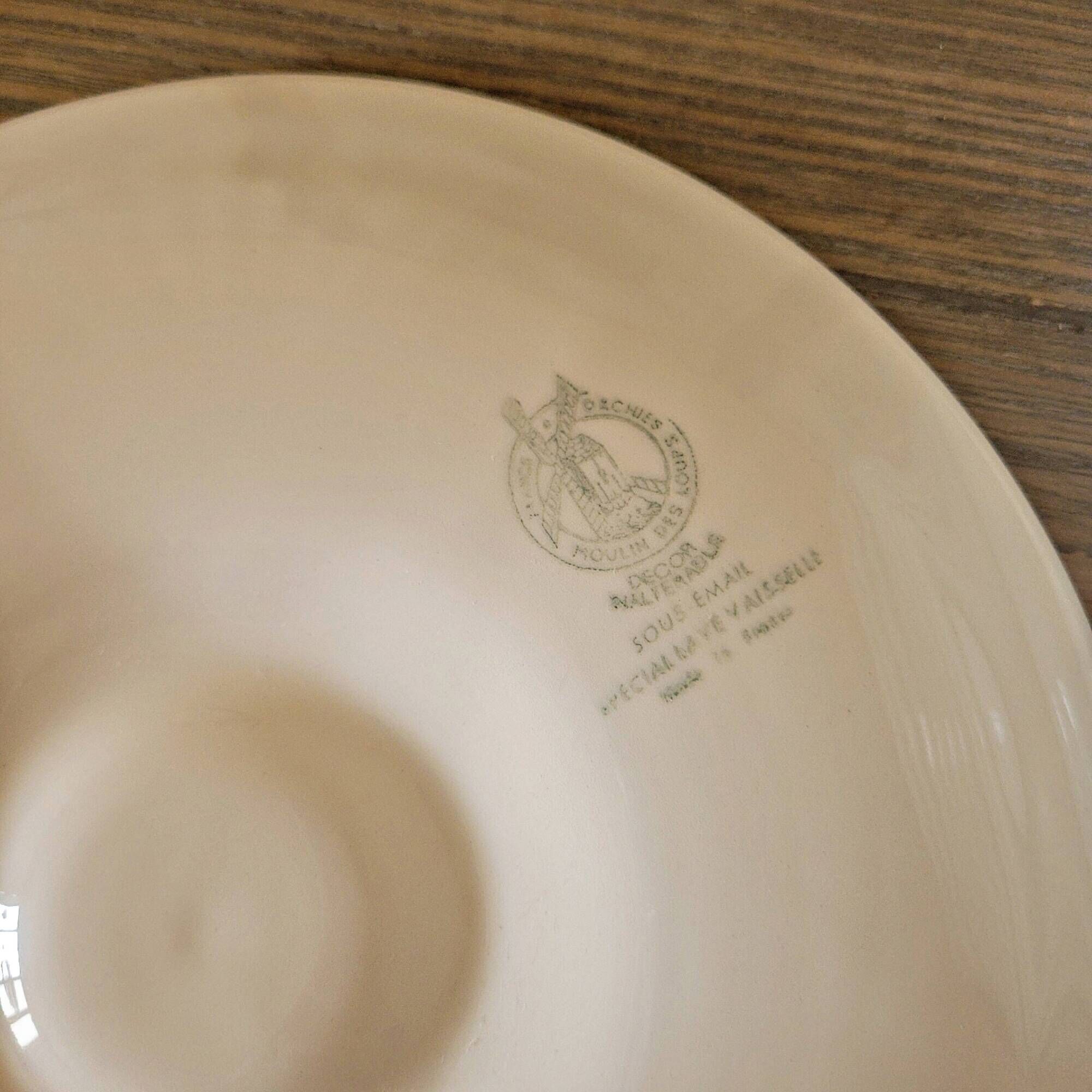 12 assiettes et un plat à huîtres vintage Moulin des Loups Orchies
