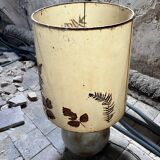 Vintage handmade lamp 1970 - natural leaf shade & base