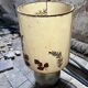 Vintage handmade lamp 1970 - natural leaf shade & base