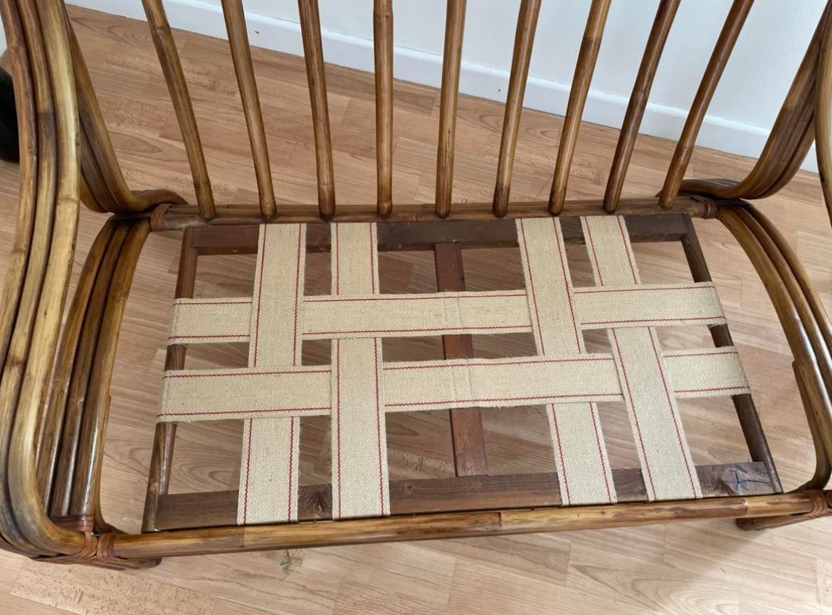2-seater rattan bench