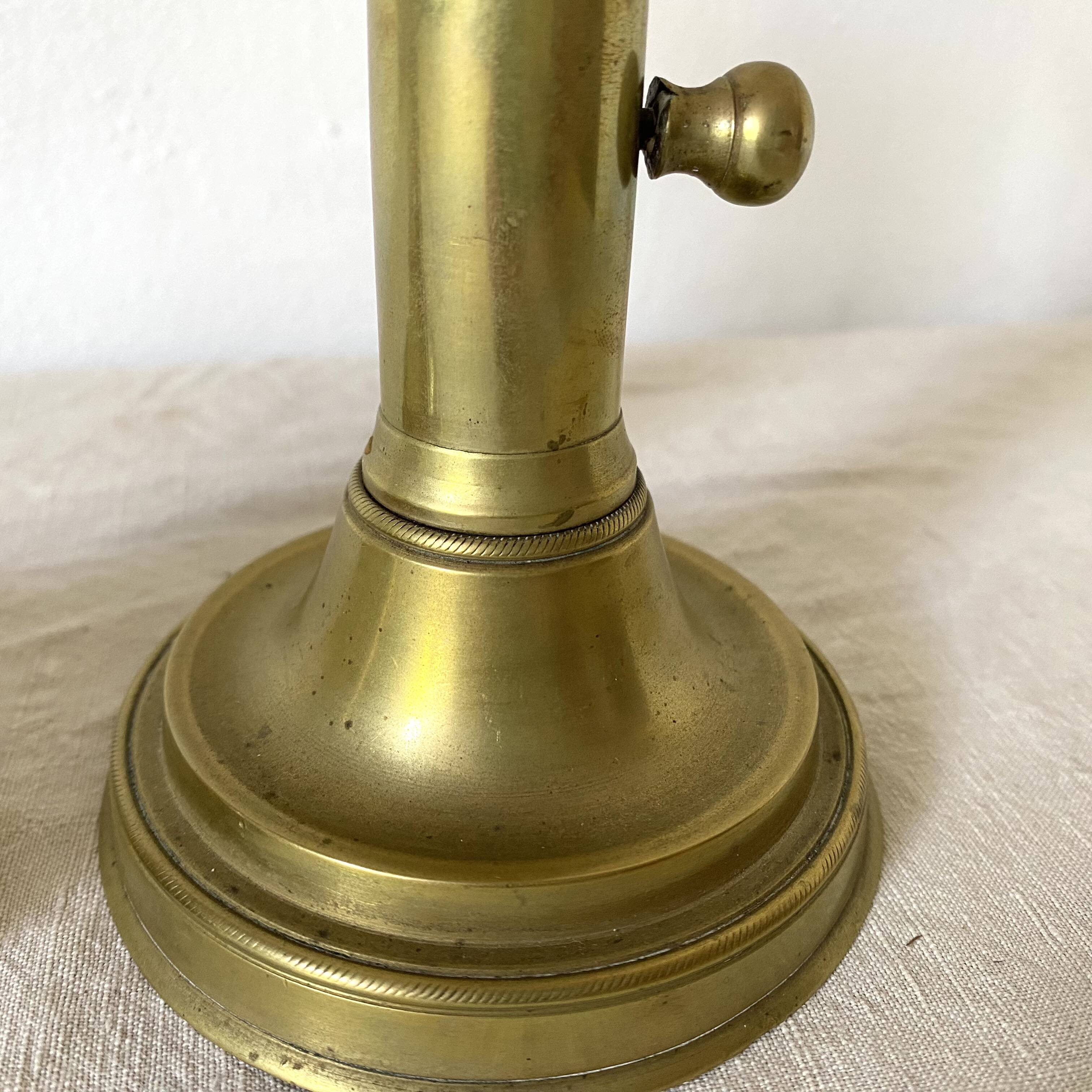 Pair of gilded brass candlesticks