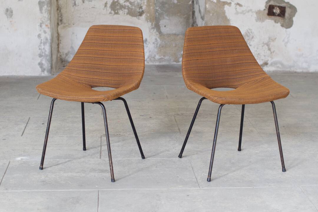 Paire de chaises "tonneau" 1965 Pierre Guariche