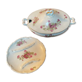 Soupière et plat en porcelaine de Limoges