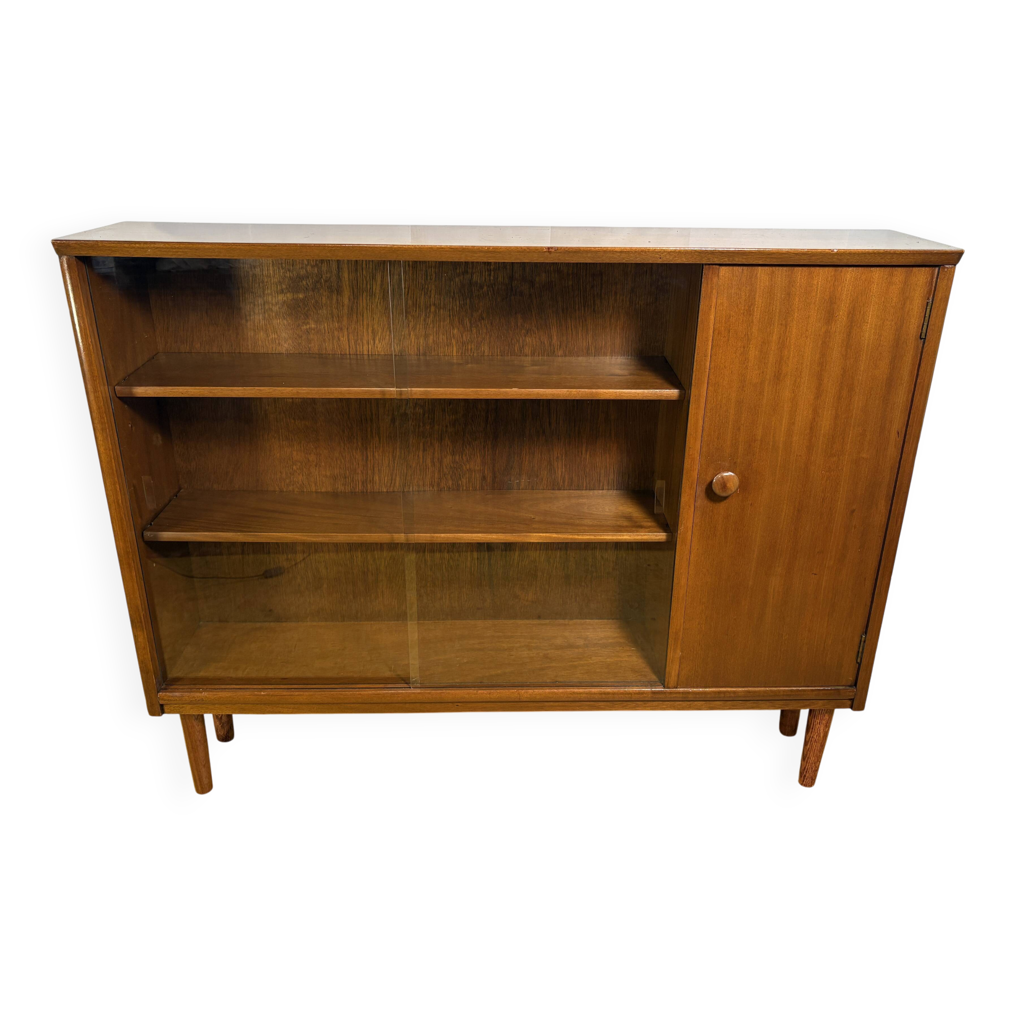 Mid-Century Retro Teak Bookcase Display Cabinet 1960  Elegant ScandinavianD
