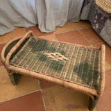 Wicker and rattan bed tray