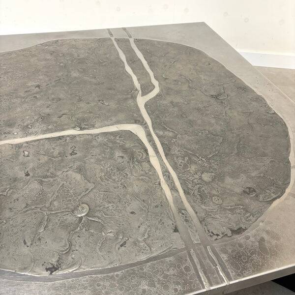 Heinz Lilienthal etched stainless steel coffee table, 1970s