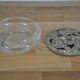 Round box glass and brass flower pattern