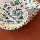 Plat, coupe à fruits italienne Orvieto Deruta ancien à décor de coq