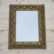 Neoclassical Antique Shell Mirror in Brass