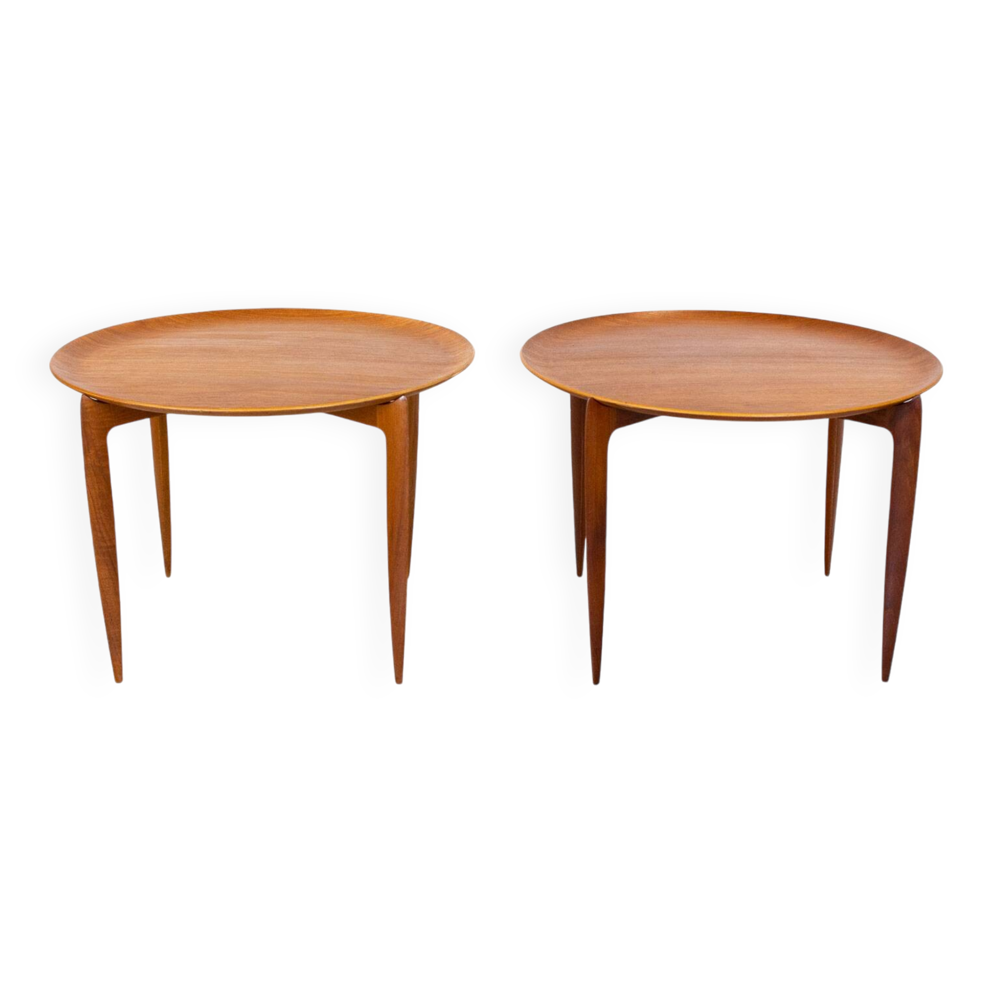 Pair of Danish Teak Model 4508 Tray Tables by Fritz Hansen, 1950s