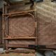 Ancienne chaise longue fauteuil en rotin osier de jardin