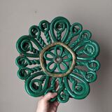 Vintage twisted artisan ceramic fruit bowl