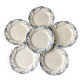 lot de 6 assiettes plates en Terre de Fer K&G Lunéville modèle "Angèle" fin XIXème