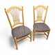 2 x rustic French country cottage side / dining chairs