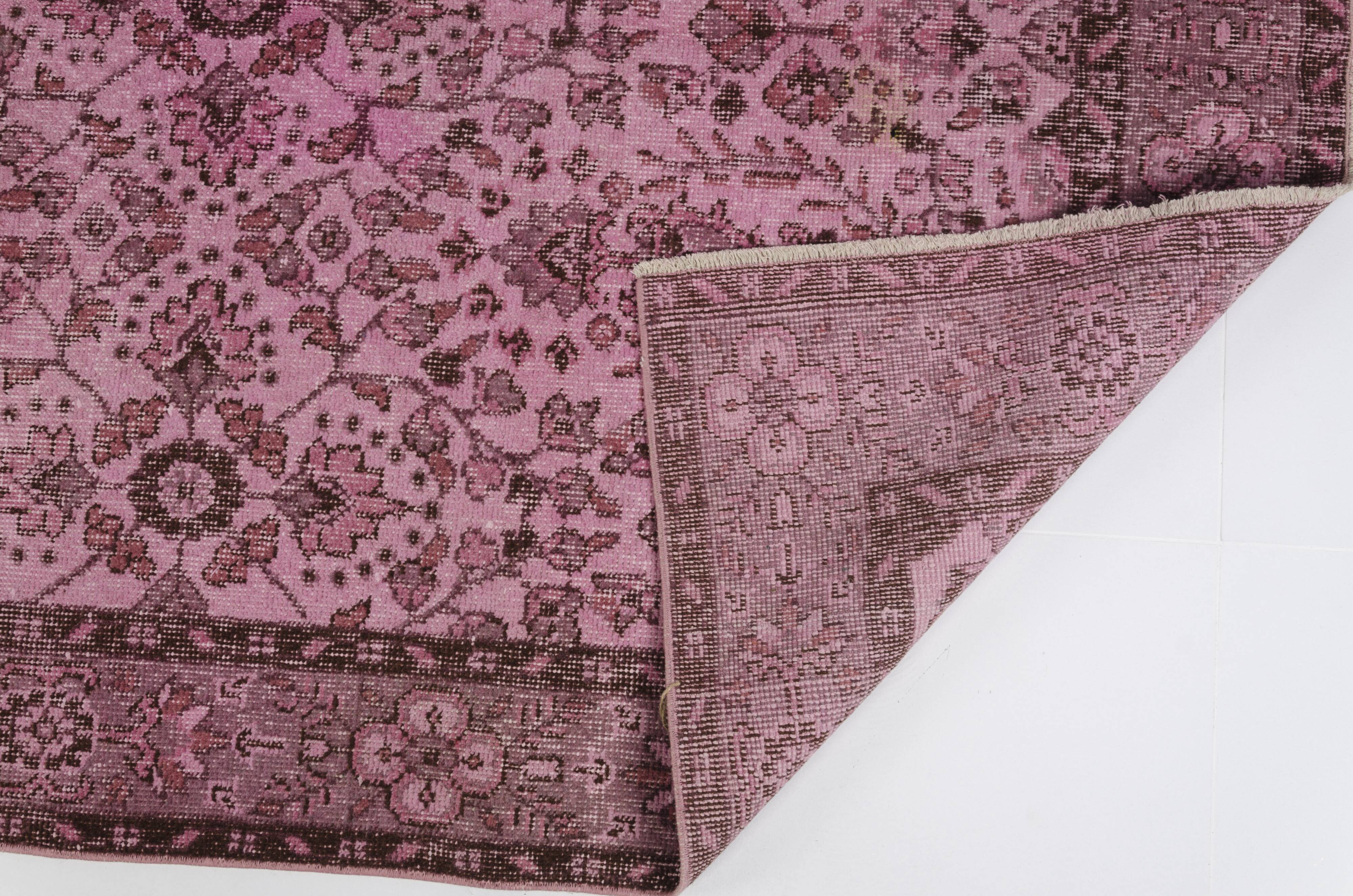 Light Pink Colour Handmade Vintage Turkish Rug